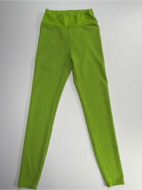 OOKIE & LALA Green Honeycomb Scrunch Leggings XS High Waisted